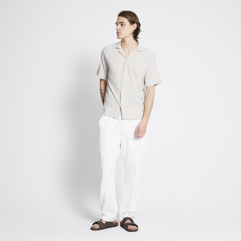 Short sleeve shirt "Steven Structure Stripe" Stone